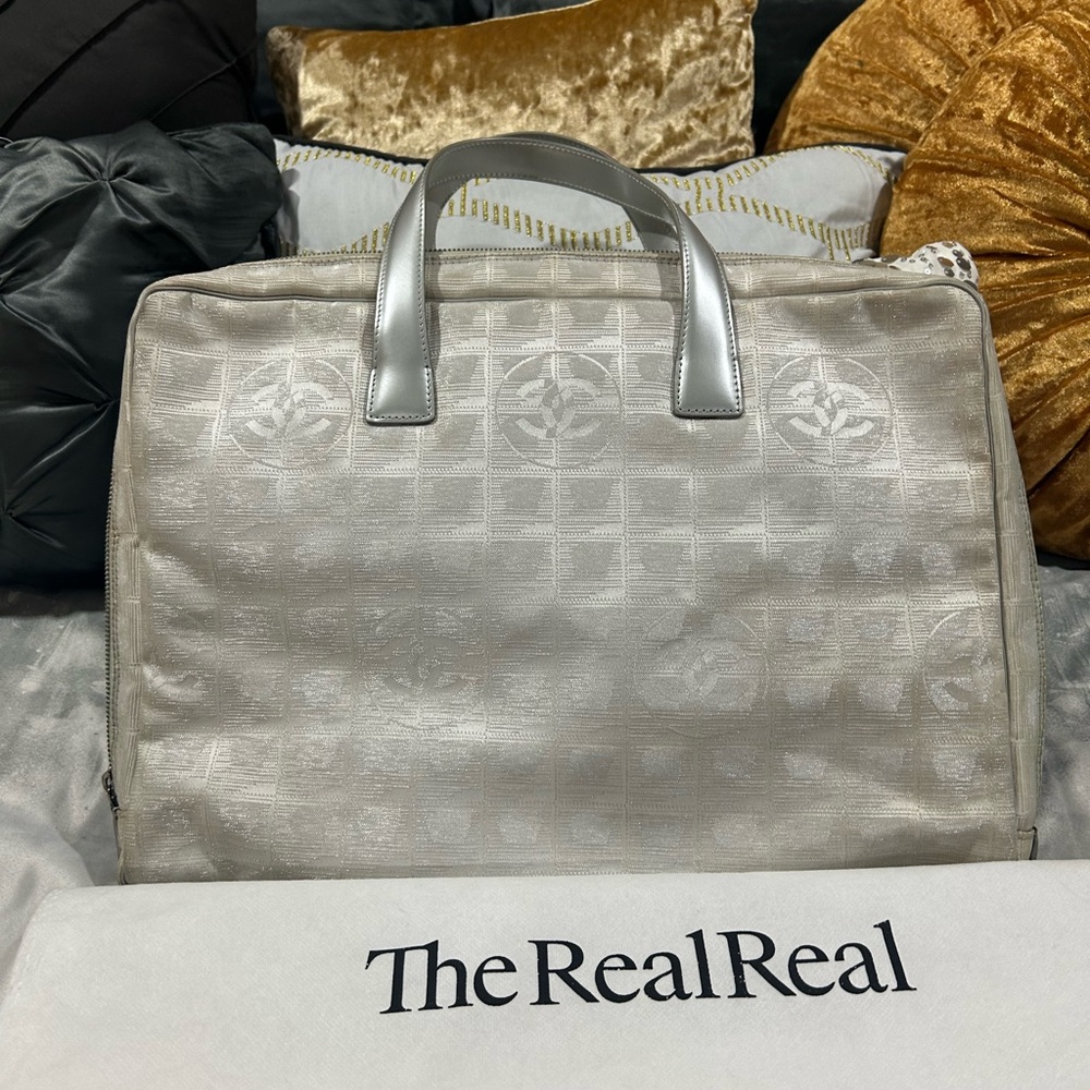 CHANEL Elegant Silver Traveline Briefcase- PLEASE READ LISTING!! Make an Offer!